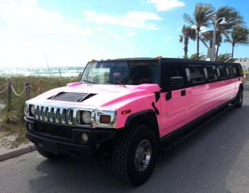 South Beach Black/Pink Hummer Limo 